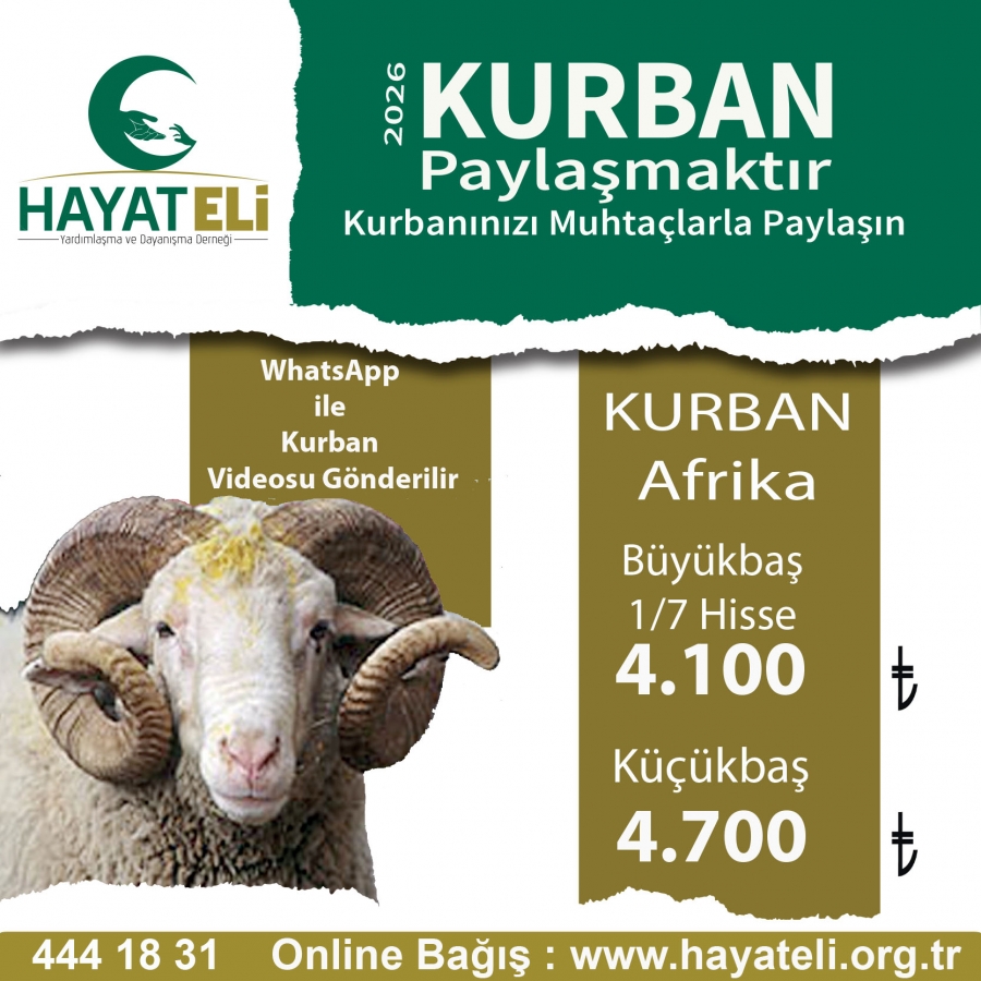 2026 Ylı Kurban Fiyuatlarımız belirlendi